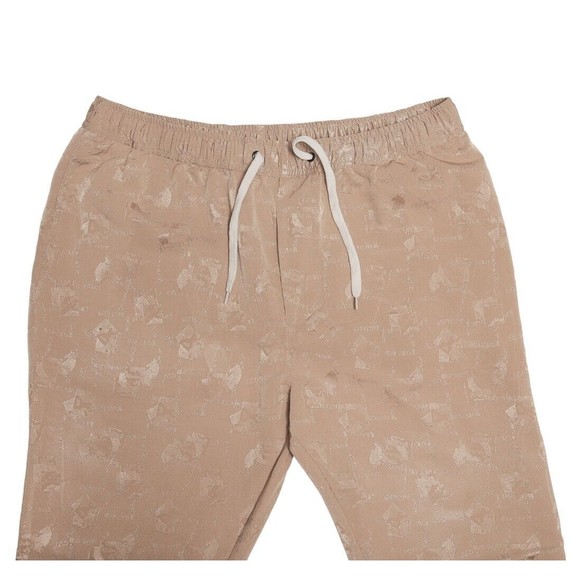 Mens Pants Joggers Beige Polyester Drawstring Loose Harem Casual Beach Large - Picture 4 of 6